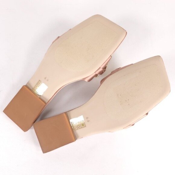 NWB Jeffrey Campbell Women's Danae Chain Flat Sandals Rose Gold Satin Size 5.5M - Picture 16 of 16